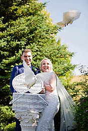 doves released from basket